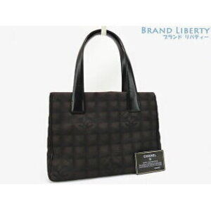 Chanel Travel Line Tote Bag Shoulder Black Maroon Nylon Leather